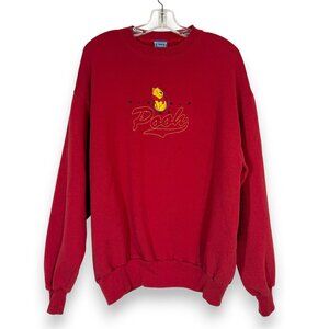 Vintage Disney Sz XL Winnie The Pooh Sweatshirt 100 Acre Collection Red USA Mad